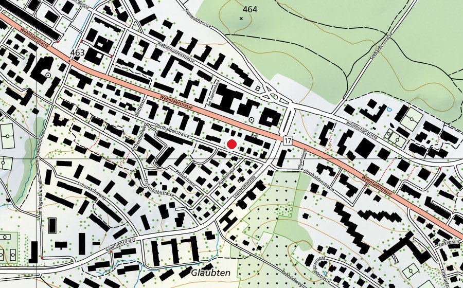 Mappa con la posizione di Kindergarten Obsthalden (Scuola dell’infanzia)