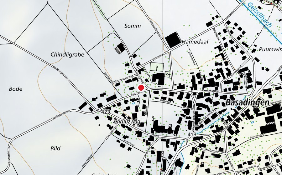 Carte indiquant l’emplacement de Kindergarten Öpfelbaum (École enfantine)