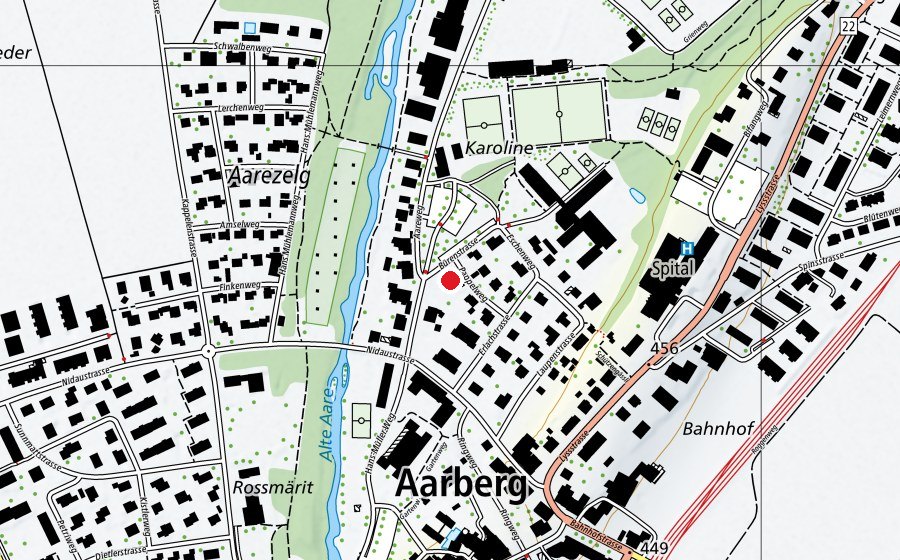 Carte indiquant l’emplacement de Kindergarten Pappelweg (École enfantine)