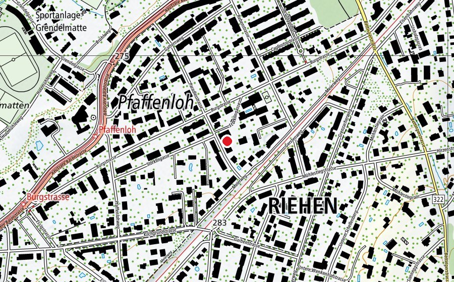 Mappa con la posizione di Kindergarten Paradiesstrasse (Scuola dell’infanzia)