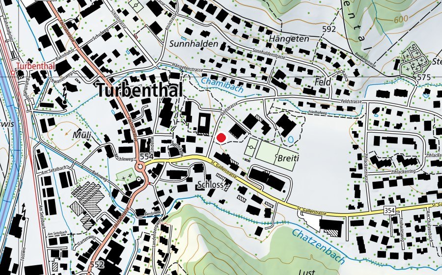 Map showing the location of Kindergarten Pavillon Breiti (Kindergarten)