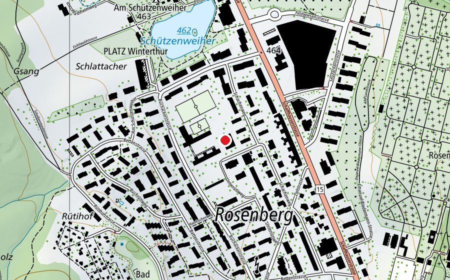 Mappa con la posizione di Kindergarten Pavillon Schachen (Scuola dell’infanzia)