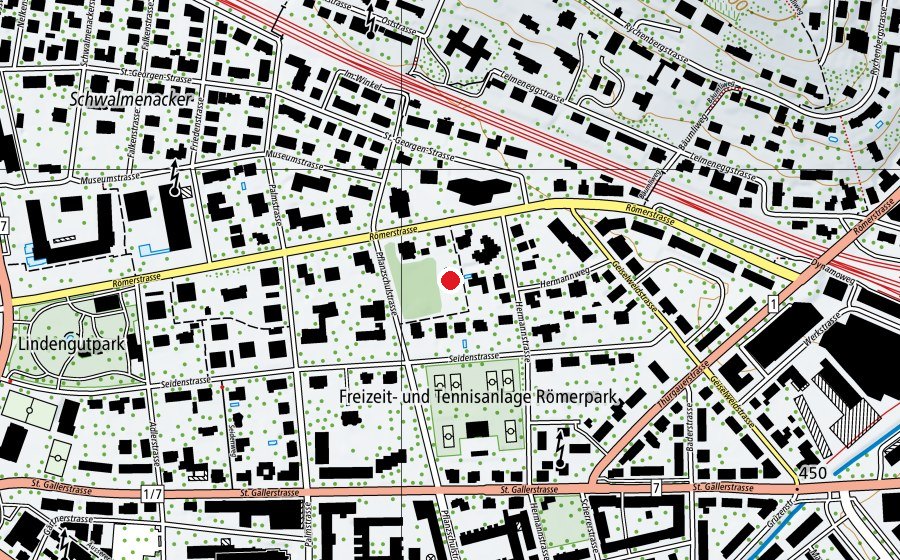 Map showing the location of Kindergarten Pflanzschulstrasse (Kindergarten)
