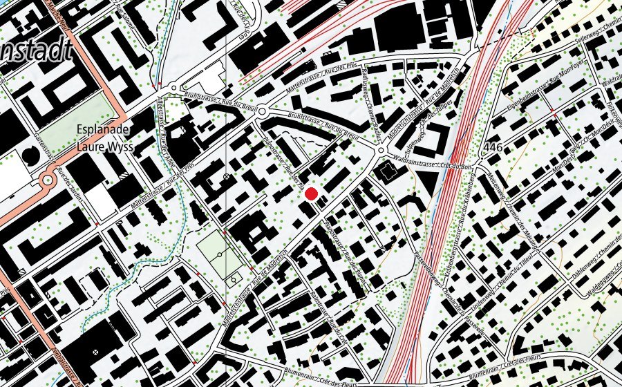 Map showing the location of Kindergarten Piano - École enfantine Pianos (Kindergarten)