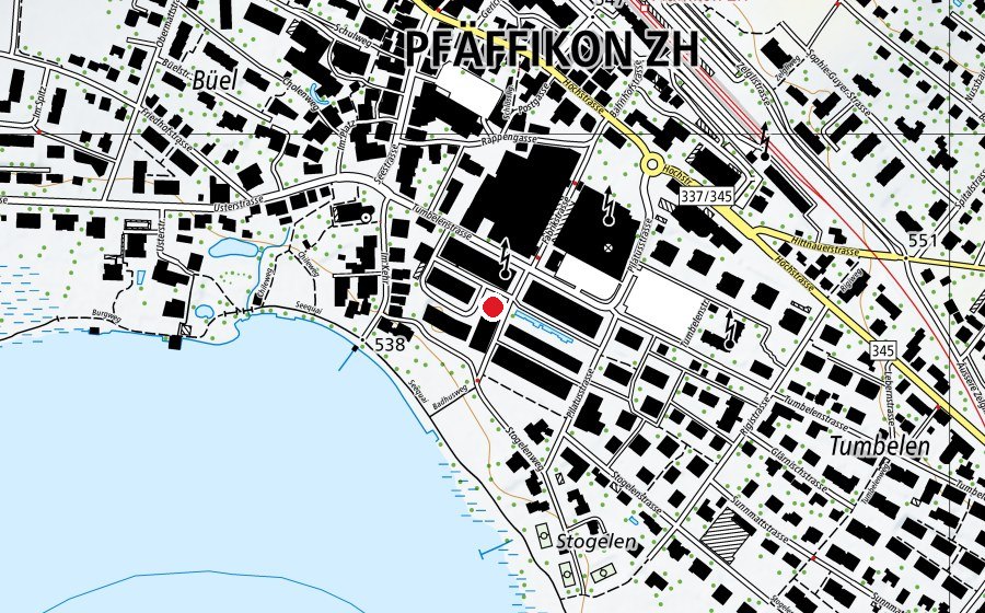 Map showing the location of Kindergarten Pilatus 1+2 (Kindergarten)