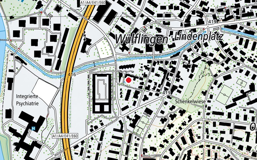 Carte indiquant l’emplacement de Kindergarten Rappstrasse (École enfantine)