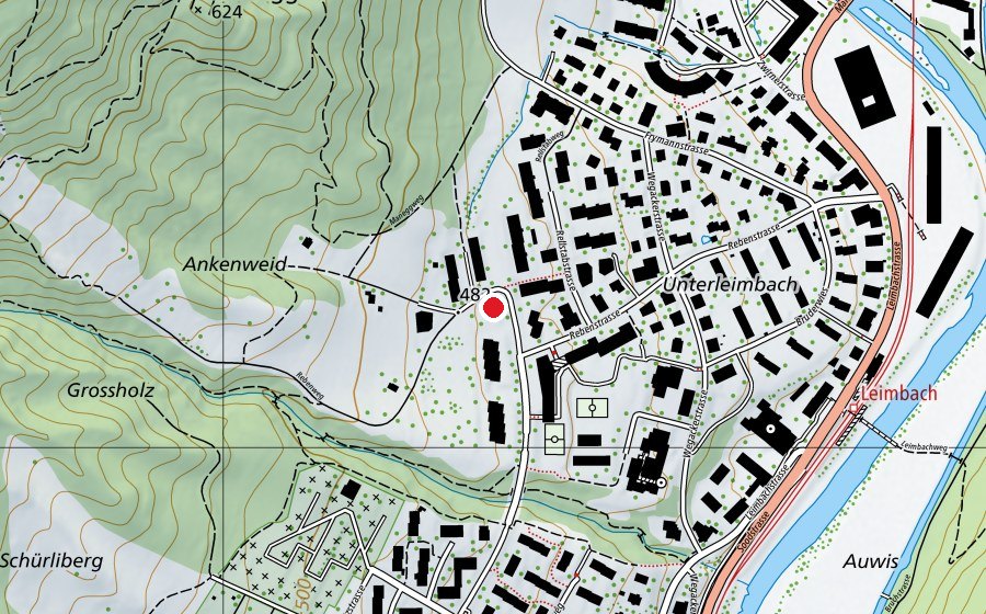 Mappa con la posizione di Kindergarten Rebenweg 1 (Scuola dell’infanzia)