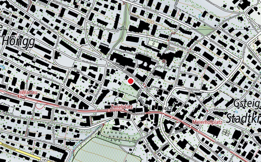 Mappa con la posizione di Kindergarten Regensdorferstrasse 15a (Scuola dell’infanzia)