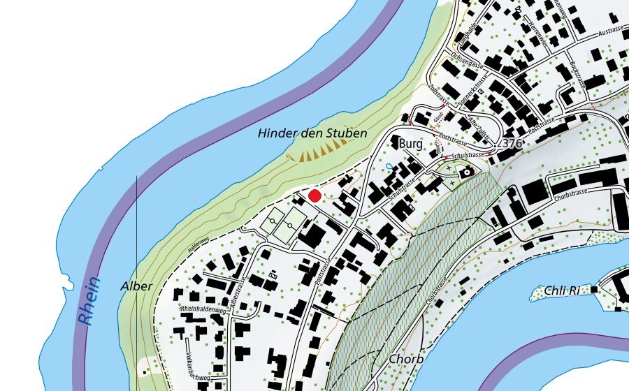Carte indiquant l’emplacement de Kindergarten Rheinau (École enfantine)