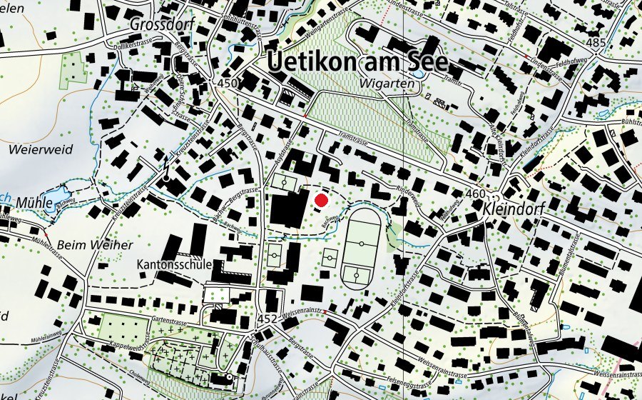 Karte mit dem Standort von Kindergarten Riedwies 1,2,3 (Kindergarten)