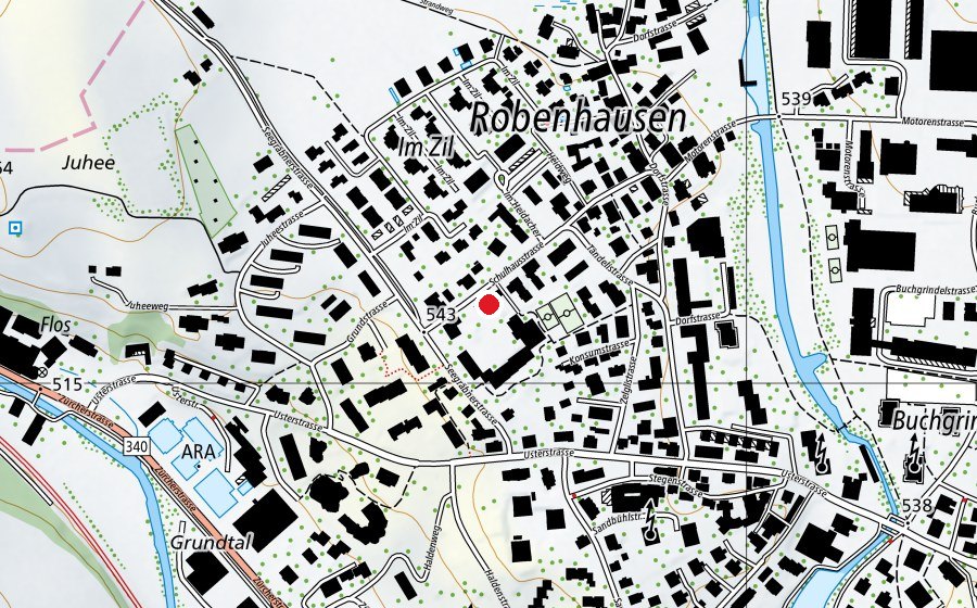 Karte mit dem Standort von Kindergarten Robenhausen 3 (Kindergarten)