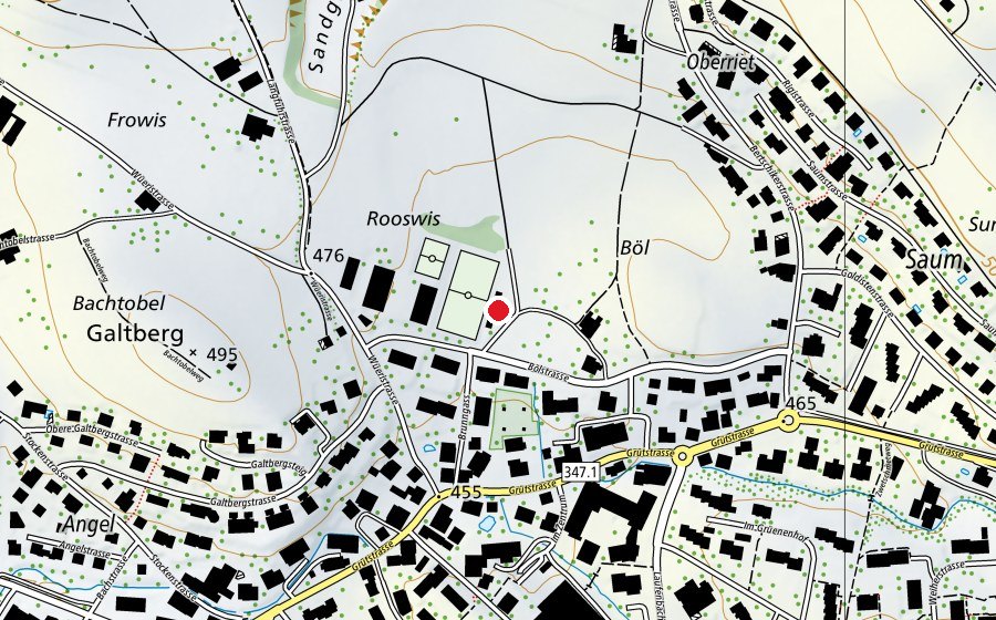 Mappa con la posizione di Kindergarten Rooswis (Scuola dell’infanzia)