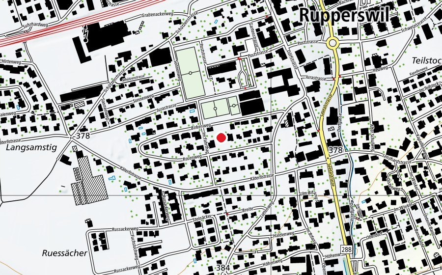 Map showing the location of Kindergarten Rosenweg West (Kindergarten)