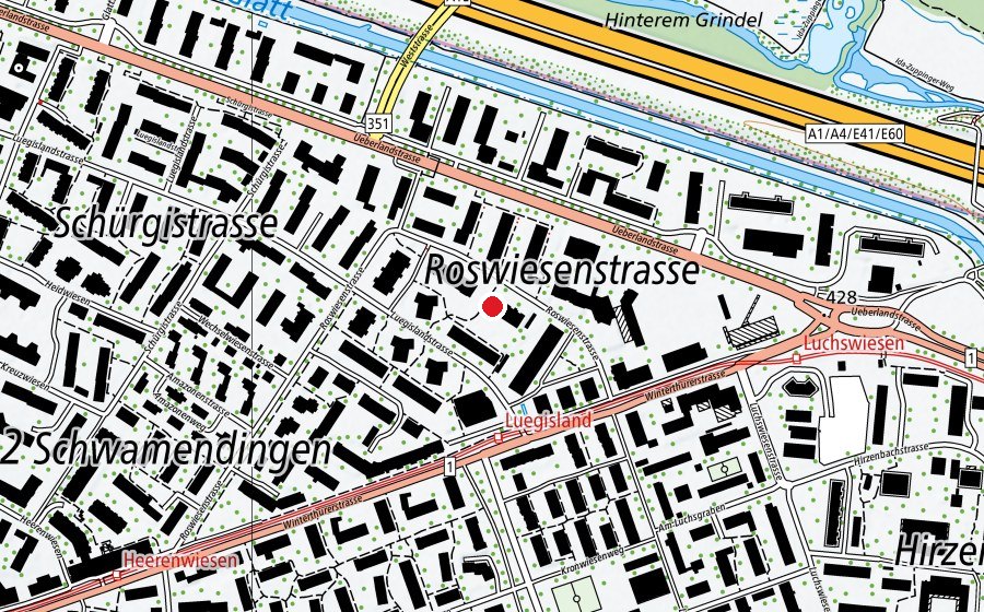 Mappa con la posizione di Kindergarten Roswiesen (Scuola dell’infanzia)