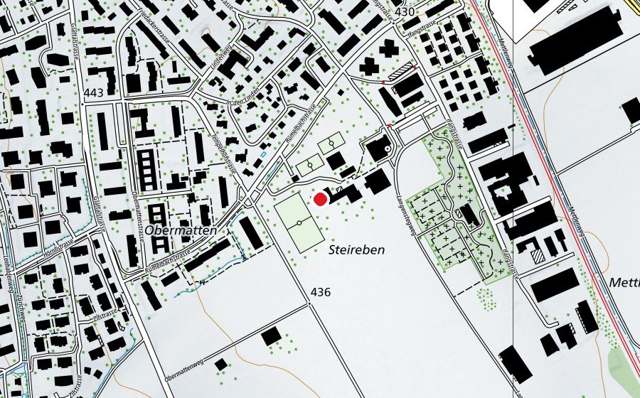 Map showing the location of Kindergarten Rümelbach 1, 2, 3 (Kindergarten)