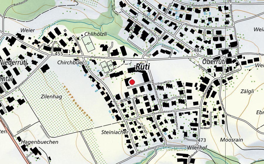 Map showing the location of Kindergarten Rüti (Kindergarten)