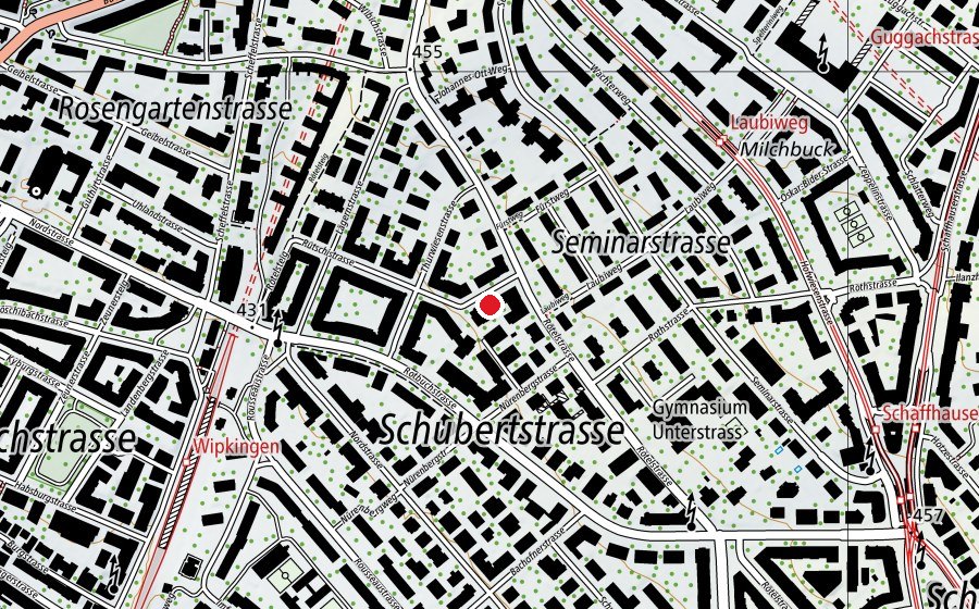 Map showing the location of Kindergarten Rütschistrasse (Kindergarten)