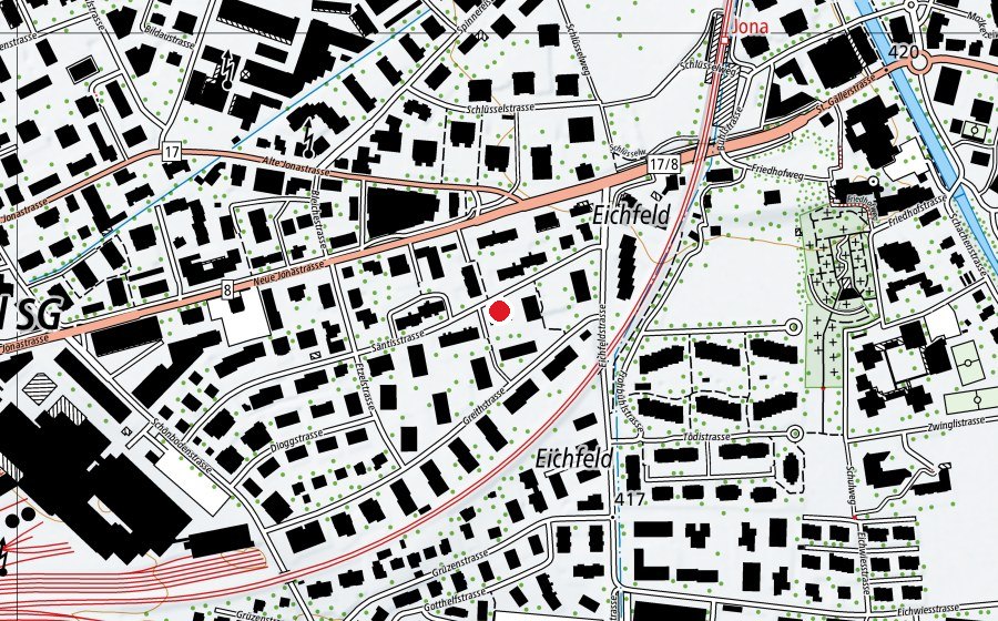 Carte indiquant l’emplacement de Kindergarten Säntisstrasse (École enfantine)