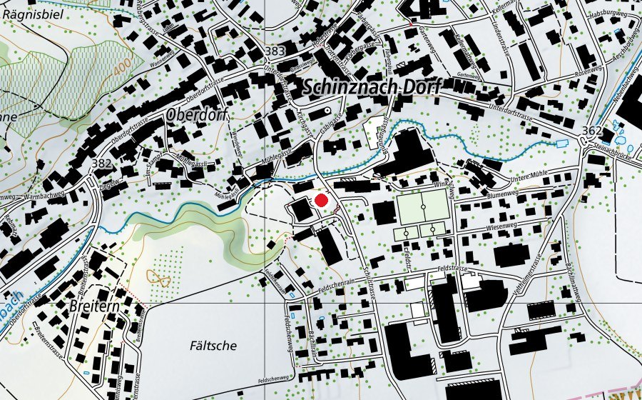 Carte indiquant l’emplacement de Kindergarten Schinznach (École enfantine)