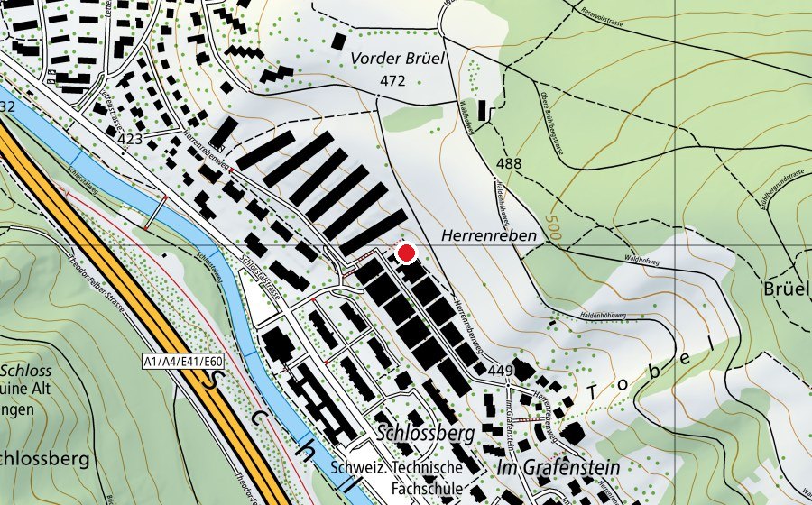 Carte indiquant l’emplacement de Kindergarten Schlossberg (École enfantine)
