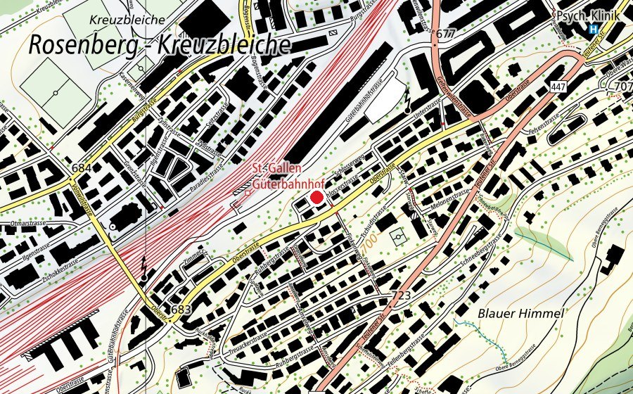Mappa con la posizione di Kindergarten Schlosserstrasse (Scuola dell’infanzia)