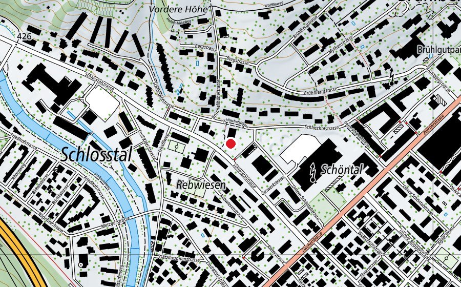 Map showing the location of Kindergarten Schlosstalstrasse (Kindergarten)