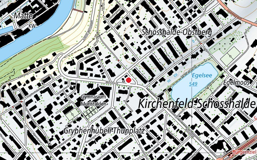 Carte indiquant l’emplacement de Kindergarten Schosshalde I (École enfantine)