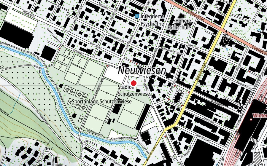 Map showing the location of Kindergarten Schützenwiese (Kindergarten)