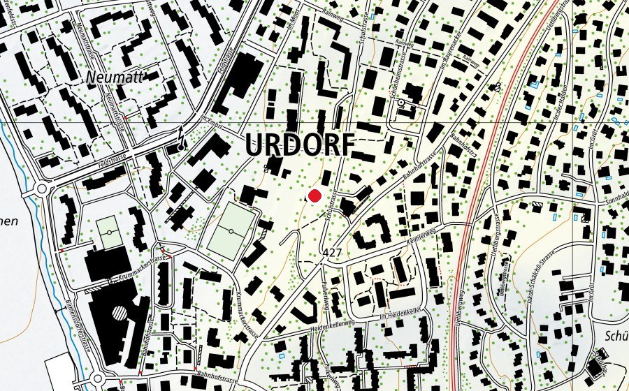 Map showing the location of Kindergarten Schulstrasse (Kindergarten)