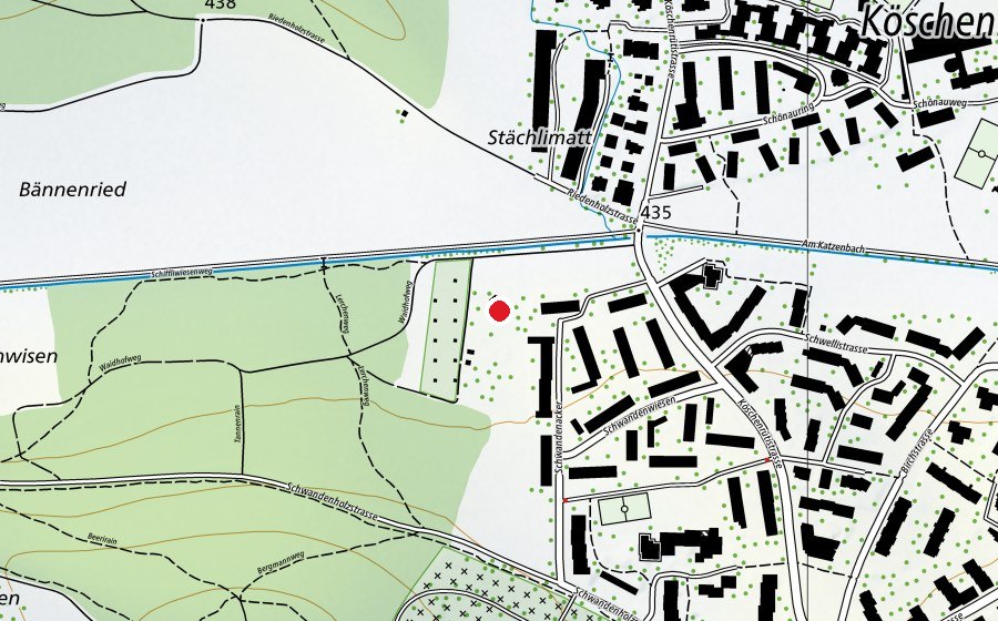 Karte mit dem Standort von Kindergarten Schwandenwiesen (Kindergarten)