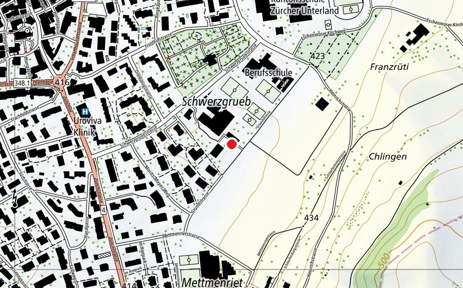 Carte indiquant l’emplacement de Kindergarten Schwerzgrueb (École enfantine)