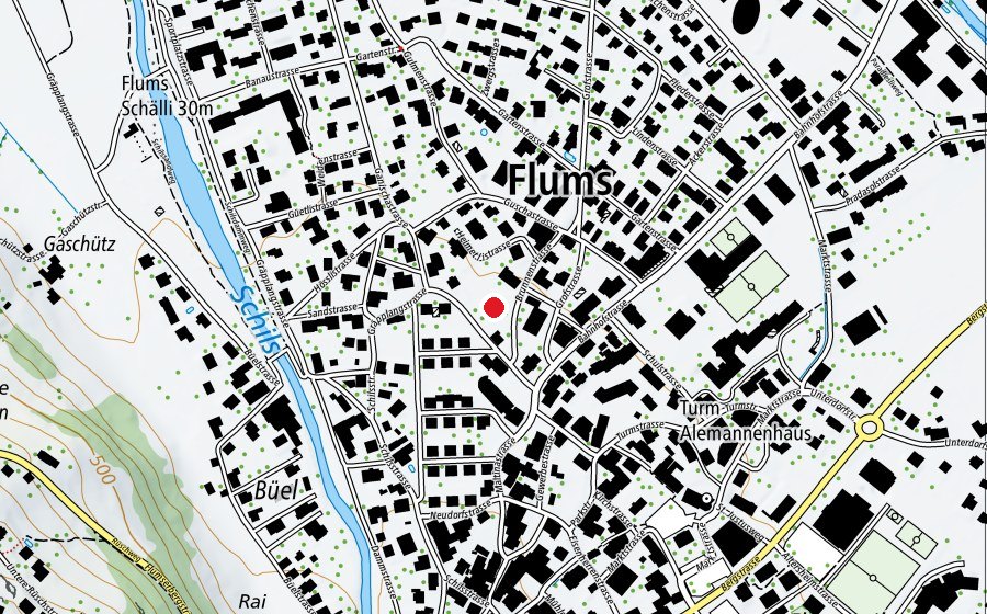 Carte indiquant l’emplacement de Kindergarten Seez/Schils (École enfantine)