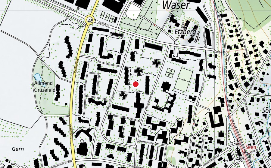Map showing the location of Kindergarten Sonnenfeld (Kindergarten)