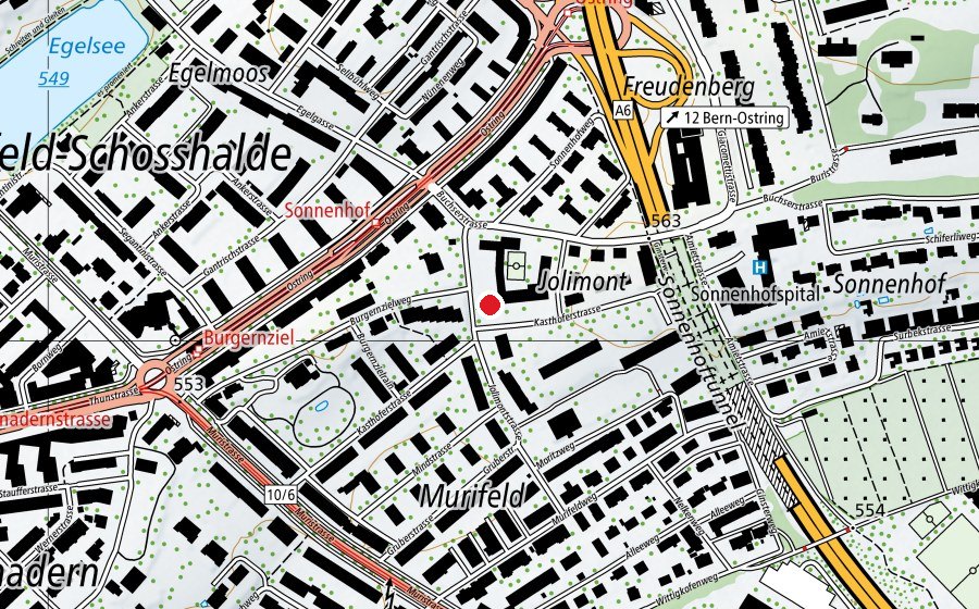 Carte indiquant l’emplacement de Kindergarten Sonnenhof (École enfantine)