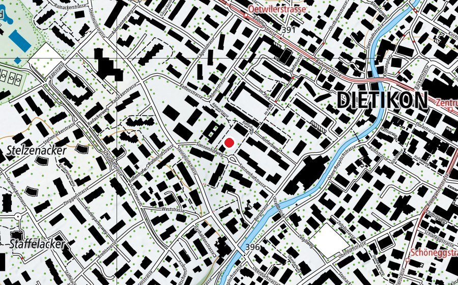 Map showing the location of Kindergarten Sonnenhof (Kindergarten)