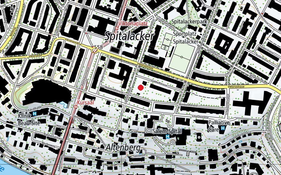 Mappa con la posizione di Kindergarten Spitalacker III (Scuola dell’infanzia)