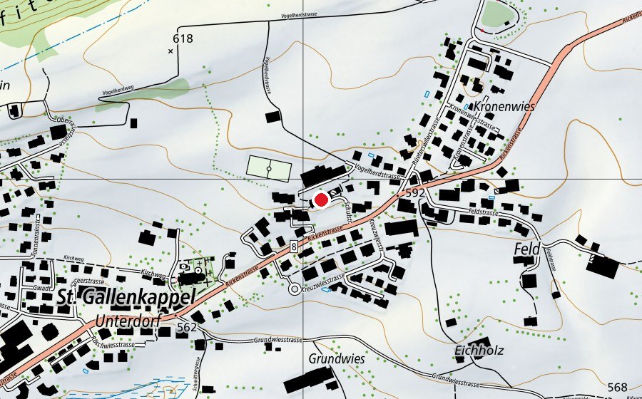 Mappa con la posizione di Kindergarten St. Gallenkappel (Scuola dell’infanzia)