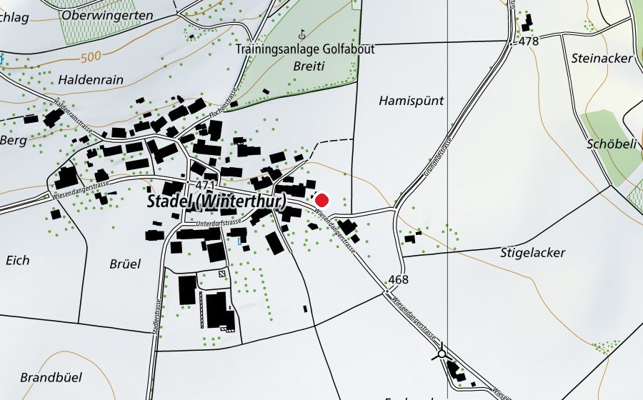 Map showing the location of Kindergarten Stadel (Kindergarten)