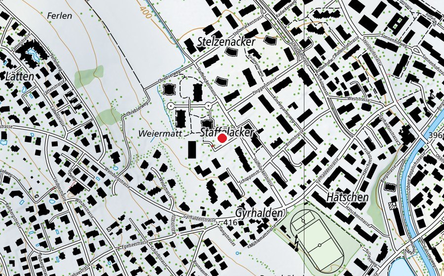 Mappa con la posizione di Kindergarten Staffelacker (Scuola dell’infanzia)