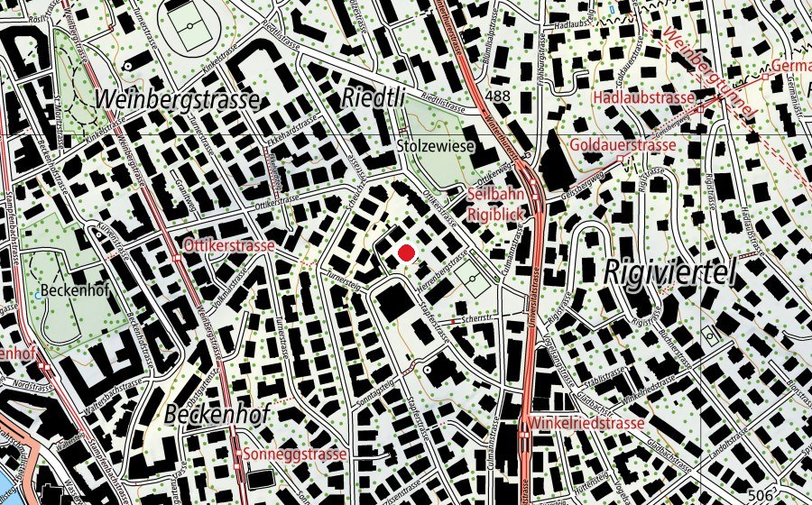 Carte indiquant l’emplacement de Kindergarten Stapferstrasse (École enfantine)