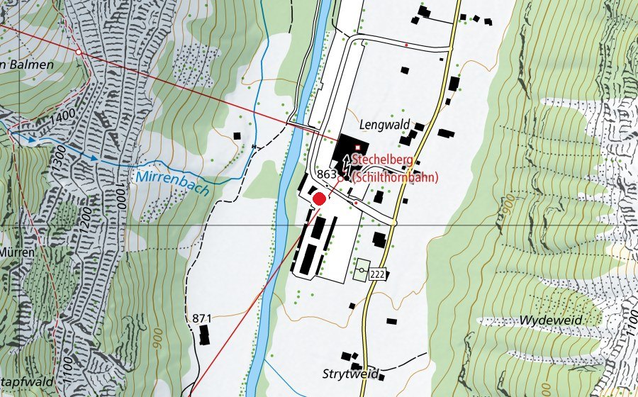 Mappa con la posizione di Kindergarten Stechelberg (Scuola dell’infanzia)