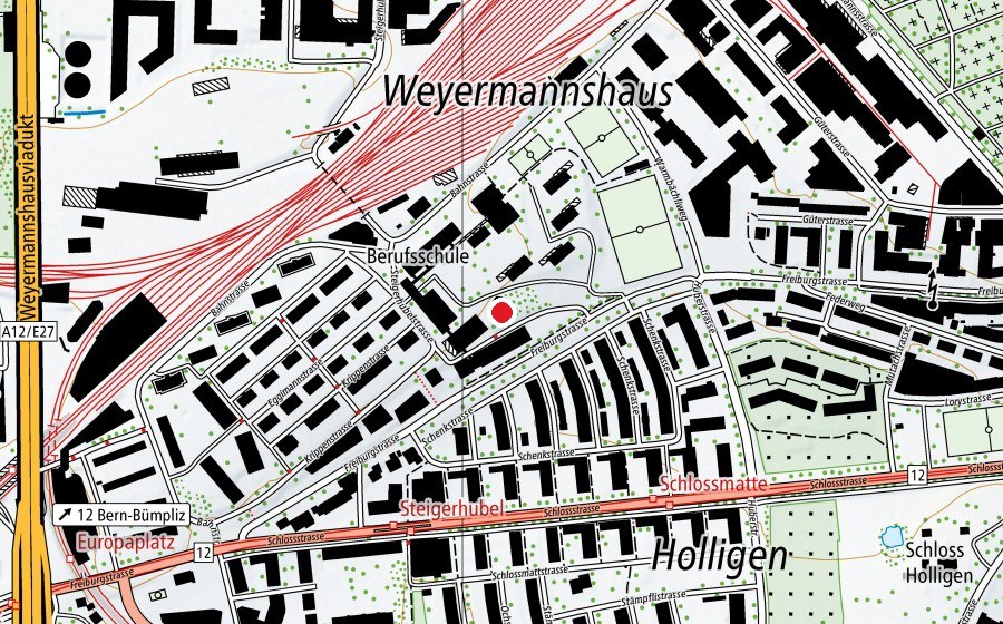 Karte mit dem Standort von Kindergarten Steigerhubel (Kindergarten)