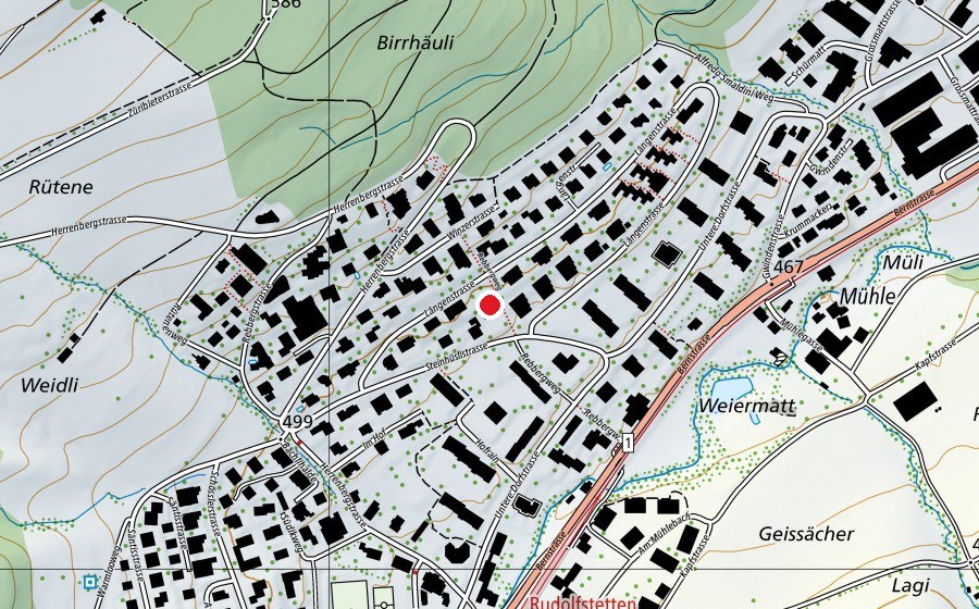 Map showing the location of Kindergarten Steinhüssli (Kindergarten)