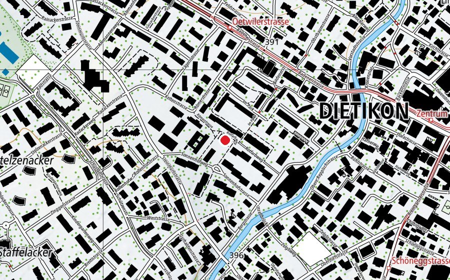 Carte indiquant l’emplacement de Kindergarten Steinmürli (École enfantine)