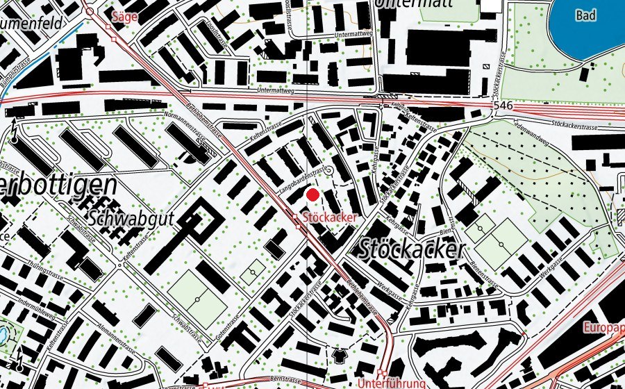 Map showing the location of Kindergarten Stöckacker (Kindergarten)