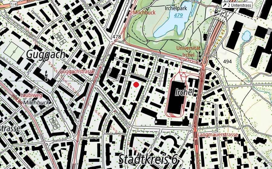 Mappa con la posizione di Kindergarten Stüssistrasse (Scuola dell’infanzia)