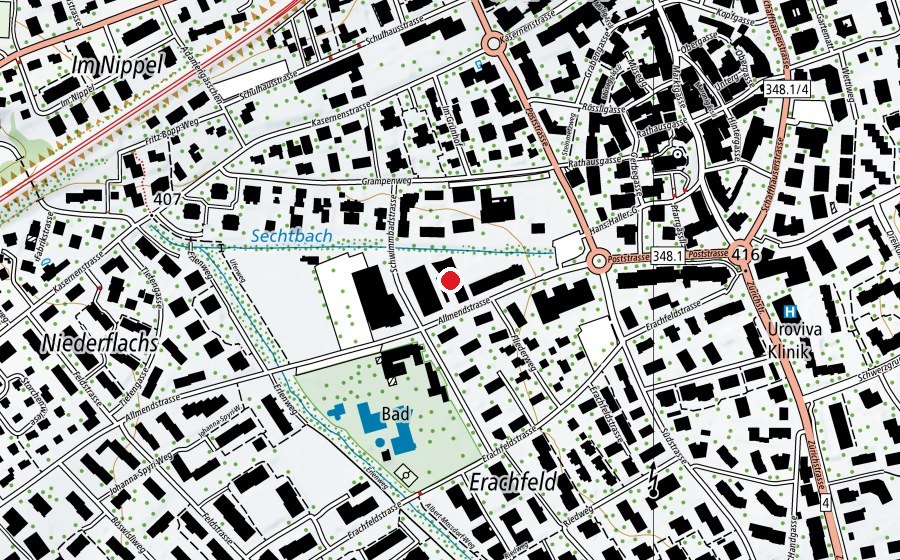 Carte indiquant l’emplacement de Kindergarten Süd (École enfantine)