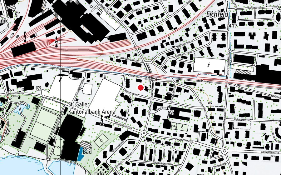 Map showing the location of Kindergarten Südquartier (Kindergarten)