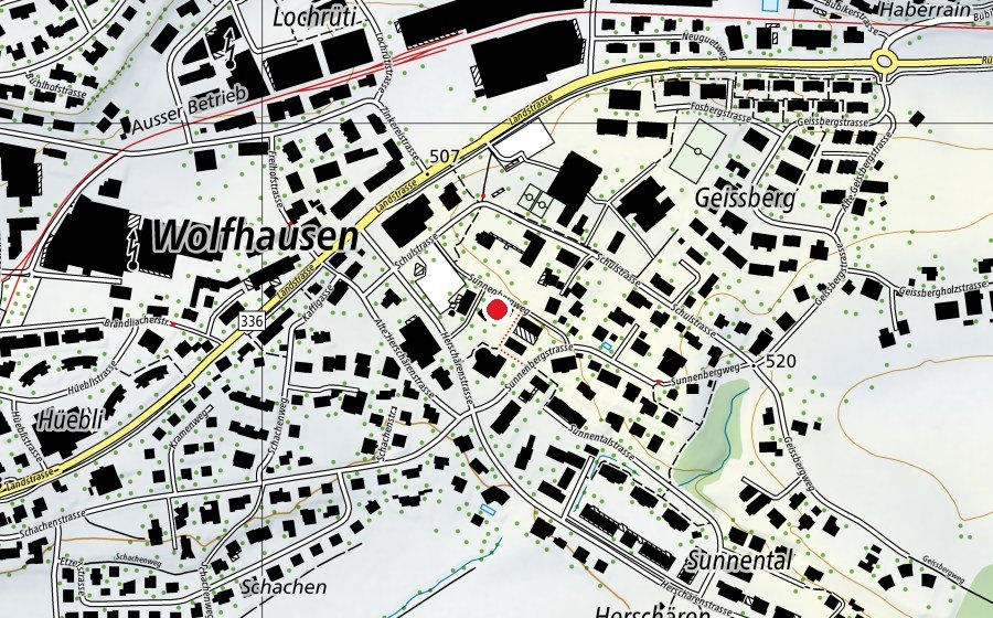 Carte indiquant l’emplacement de Kindergarten Sunneberg (École enfantine)