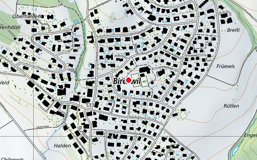 Map showing the location of Kindergarten Sunnerain 1+2 (Kindergarten)